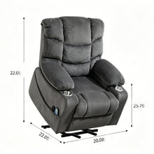 Load image into Gallery viewer, Ultra Wide Electric Lounge Chair With Hot Massage Heating And Auxiliary Standing Function, For Living Room - Gray
