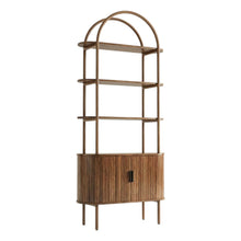 Load image into Gallery viewer, Four Tier Etagere Bookcase With Two Doors - Brown

