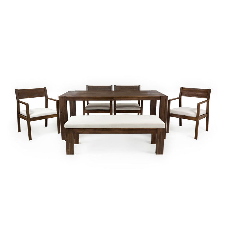 Outdoor Dining Set Rectangular Table With Umbrella Hole