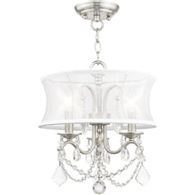 Load image into Gallery viewer, 17" Three Light Dimmable Chandelier With Shades - Nickel

