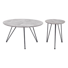 Load image into Gallery viewer, Wood And Steel Round Nested Coffee Tables (Set of 2) - Black And Gray
