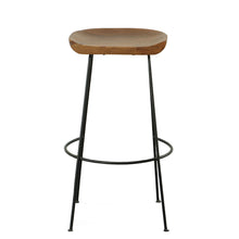 Load image into Gallery viewer, Steel Backless Bar Height Bar Chairs (Set of 2) - Chestnut And Black
