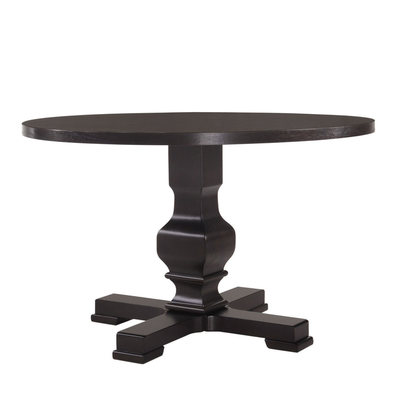47" Rounded Solid Wood Pedestal Base Dining Table - Espresso