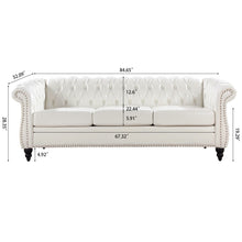 Load image into Gallery viewer, Rolled Arm Chesterfield 3 Seater Sofa
