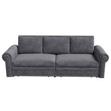 Load image into Gallery viewer, 3 In 1 Convertible Sleeper Sofa With Nailhead Trim &amp; Rolled Arm
