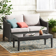 Load image into Gallery viewer, Contemporary Antibes Loveseat &amp; Table Set Outdoor - Gray
