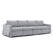 Load image into Gallery viewer, 4 Seat Module Sectional Sofa Couch With 1 Ottoman,Seat Cushion and Back Cushion Removable and Washable,Light Grey
