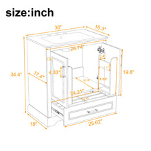 Load image into Gallery viewer, Bathroom Vanity With Sink, 1 Divided Drawer And 2 Soft Close Doors With Double Shelf
