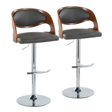 Load image into Gallery viewer, Pino - Mid Century Modern Adjustable Barstool &amp; Swivel With Rounded T Footrest (Set of 2)
