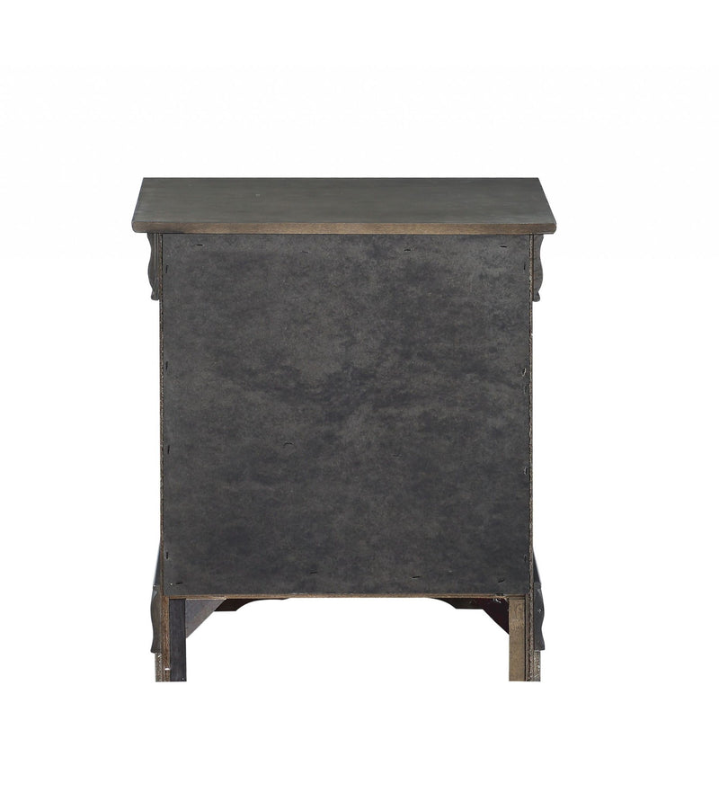 24" Two Drawers Nightstand - Gray