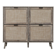 Load image into Gallery viewer, 4 Door Shoe Rack, Freestanding Modern Shoe Storage Cabinet
