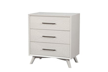 Load image into Gallery viewer, 34" Carved Geometric Solid Wood Three Drawer Dresser - White

