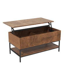 Load image into Gallery viewer, Rectangle Lift Top Coffee Table With Hidden Storage And Lower Shelf - Brown
