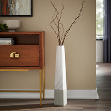 Load image into Gallery viewer, Faceted Geometric Tapered Floor Vase (576739) - White
