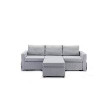 Load image into Gallery viewer, 3 Seat Module Sectional Sofa Couch With 1 Ottoman,Seat Cushion and Back Cushion Removable and Washable,Light Grey
