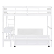 Load image into Gallery viewer, Twin Over Full Bunk Bed with Desk, White
