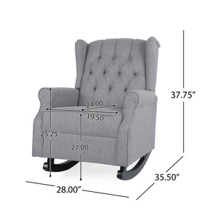 Sheila - Contemporary Fabric Tufted Wingback Rocking Chair
