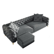 Load image into Gallery viewer, 3 In 1 Convertible Sleeper, Deep Seat Pull Out Sofa Bed, Button Tufted
