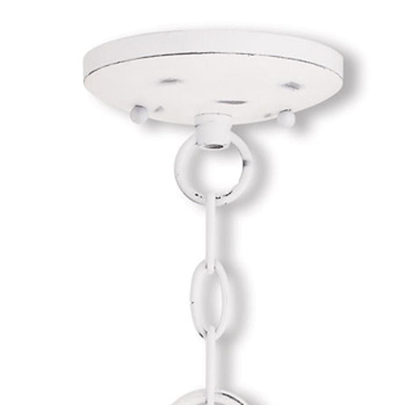 Three Light Metal Dimmable Chandelier With Shades - White
