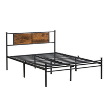 Load image into Gallery viewer, ModerMetal Bedframe With Wood Panel Headboard
