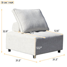 Load image into Gallery viewer, Outdoor Modular Sofa, with Aluminum Structure, Support Cushion and Back Cushion Cover-Removable, Fade-resistant, Waterproof Sofa Cover Included,Beige (The rate : Based on a single piece )
