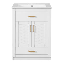 Load image into Gallery viewer, Modern Bathroom Vanity With Integrated Ceramic Sink, 2 Door Cabinet With Tip-Out Drawer
