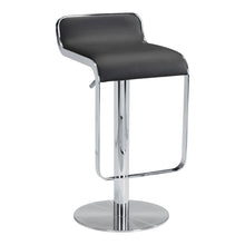 Load image into Gallery viewer, Faux Leather And Steel Adjustable Height Swivel Bar Chair - Black / Silver
