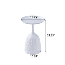 Load image into Gallery viewer, Wine Cup Metal Side Table, Small Sofa Table, Round White Nightstand - White
