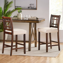 Load image into Gallery viewer, Upholstered Dining Chairs, Modern Dining Room Chairs For Dining Room Kitchen With Acacia Wood Legs (Set of 2) - Mahogany / Beige
