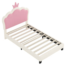Load image into Gallery viewer, Upholstered Princess Platform Bed With Crown Headboard
