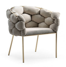 Load image into Gallery viewer, Tufted And Upholstered Velvet Dining Arm Chair - Gray
