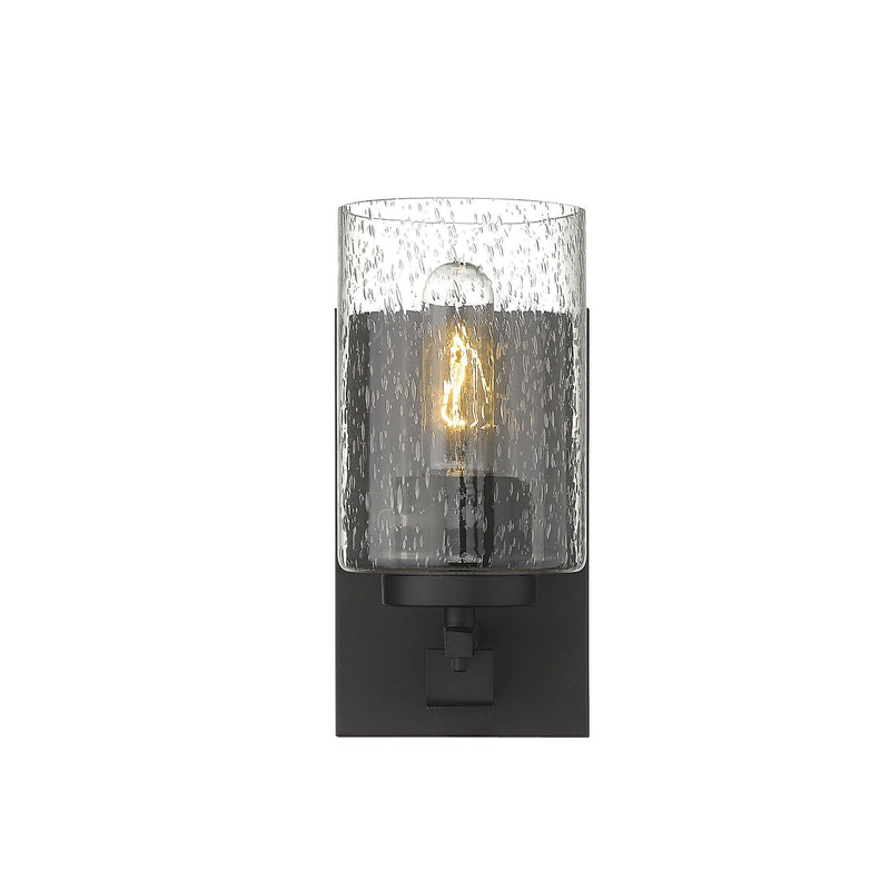 Metal And Textured Glass Wall Sconce - Bronze