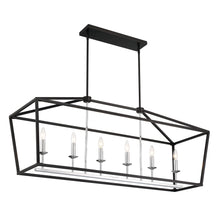 Load image into Gallery viewer, Candle Style Six-Light Metal Dimmable Chandelier - Black
