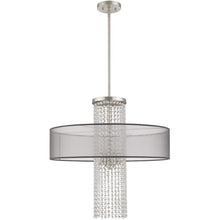 Load image into Gallery viewer, 33" Four Light Dimmable Chandelier With Shades - Nickel
