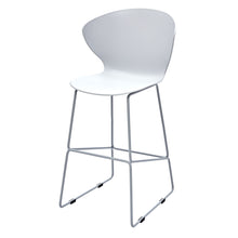 Load image into Gallery viewer, Heavy Duty Plastic And Metal Low Back Counter Height Bar Chairs (Set of 2) - White And Silver
