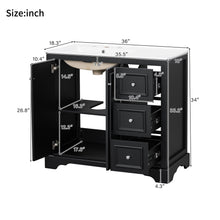 Load image into Gallery viewer, Bathroom Vanity With Sink, Soft-Close Doors, Adjustable U-Shelf, 3 Drawers
