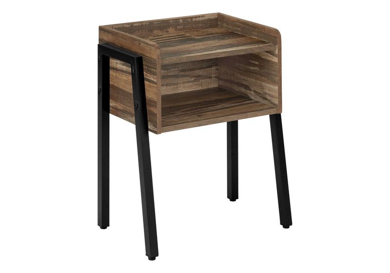 23" End Table With Shelf - Black And Brown