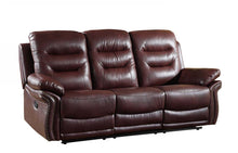 Load image into Gallery viewer, Faux Leather Sofa With Black Legs - Burgundy
