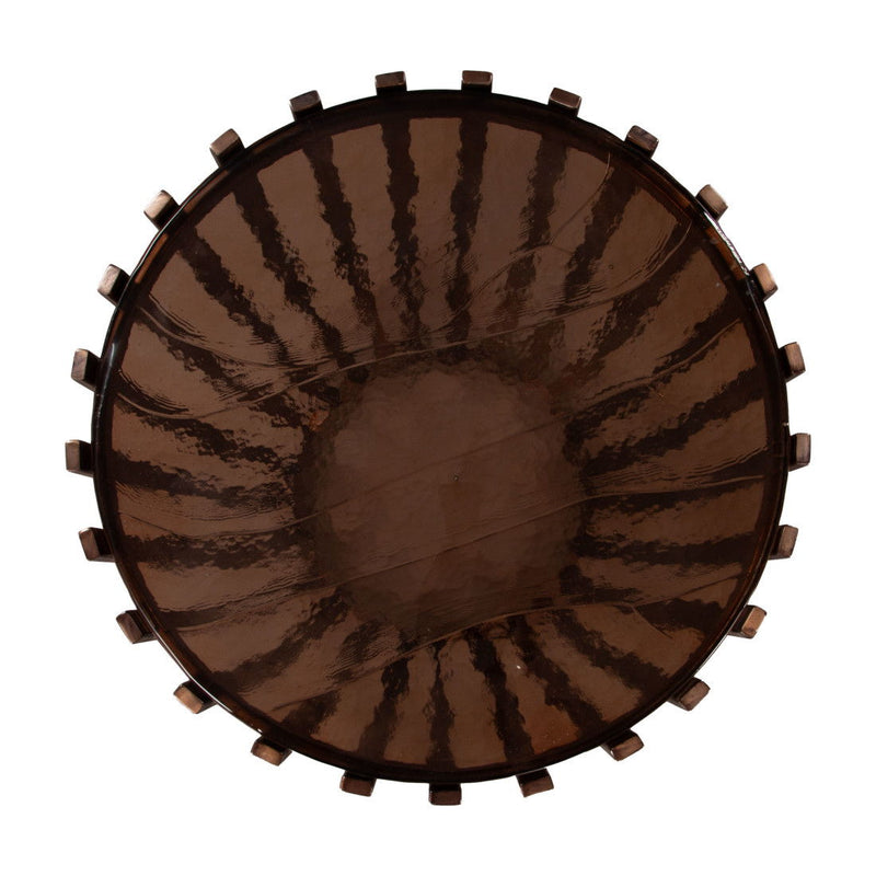 22" Iron Pedestal End Table - Bronze
