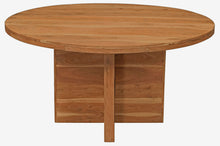 Load image into Gallery viewer, 60" Rounded Solid Wood Pedestal Base Dining Table - Natural

