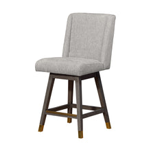 Load image into Gallery viewer, Upholstered And Solid Wood Swivel Counter Height Bar Chair - Brown And Gray
