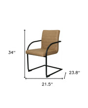 Load image into Gallery viewer, Upholstered Faux Leather Dining Arm Chairs (Set of 2) - Tan
