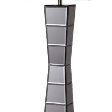 Load image into Gallery viewer, Glass Tower Table Lamp With Beige Fabric Shade - Black
