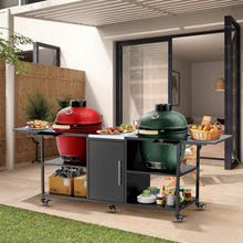 Load image into Gallery viewer, Outdoor Grill Cart For 2 Big Egg - Black / Silver
