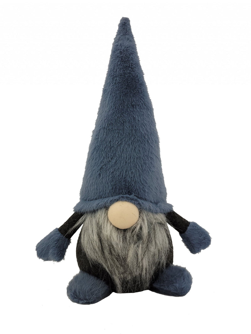 Fabric Standing Gnome Sculpture - Slate / Blue
