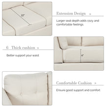 Load image into Gallery viewer, 97.2&quot; Modern Linen Fabric Sofa, L-Shape Couch with Chaise Lounge,Sectional Sofa with one Lumbar Pad,Beige
