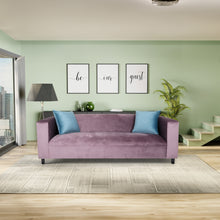 Load image into Gallery viewer, Velvet Sofa for Living Room with Pillows, Modern 3-Seater Sofas Couches for Bedroom, Office, and Apartment with Solid Wood Frame (Lavender)
