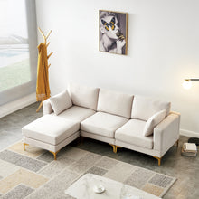 Load image into Gallery viewer, ADF Living Room Furniture Modern Leisure L Shape Couch Beige Fabric
