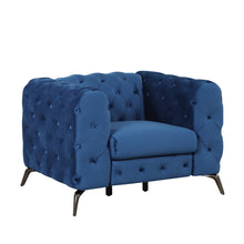 Load image into Gallery viewer, 40.5&quot; Velvet Upholstered Accent Sofa,Modern Single Sofa Chair with Button Tufted Back,Modern Single Couch for Living Room,Bedroom,or Small Space,Blue
