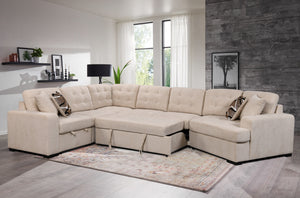 149" Oversized Sectional Modern Large Upholstered U-Shape Sectional Sofa, Extra Wide Chaise Lounge Couch for Home, Bedroom, Apartment, Dorm, Office, Beige